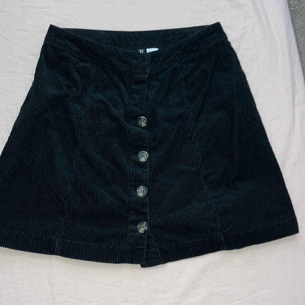 H&M Black Corduroy Skirt Size 6